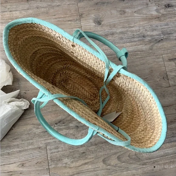Jacquemus le Petit Panier Soleil Straw and suede Tote